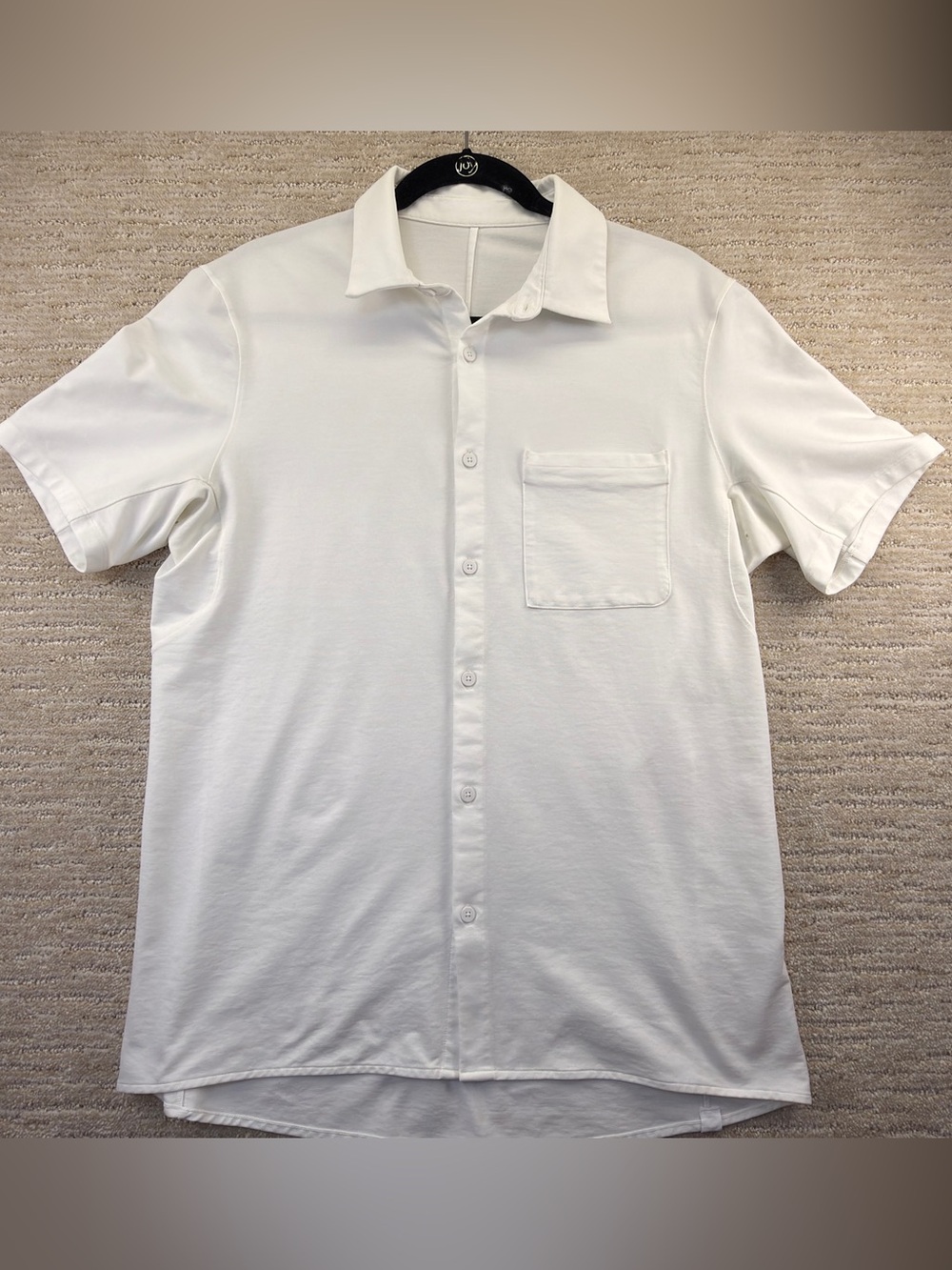 Like New Lululemon Commission White Short Sleeve Shirt, Size M